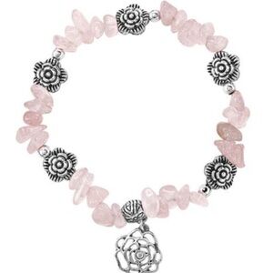 Springtime Bracelet with Silver Flower Charm - Women Jewelry